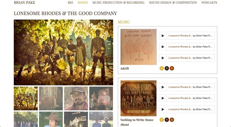 Desktop view of Brian Pake's website