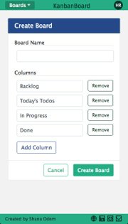 Mobile view of my KanbanBoard project.