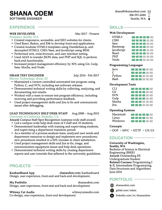 My designed resume version.