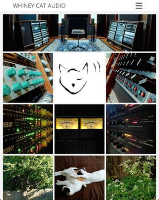 Tablet view of Whiney Cat Audio's website